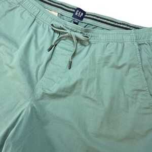 Gap Mens XXL Sage Green Elastic Waist Drawstring Chino Shorts Cotton Stretch